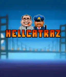 Explore the thrilling world of Hellcatraz slot by Relax Gaming, showcasing a comic-style prisoner and a guard with the infamous Alcatraz prison and San Francisco skyline in the background. This image portrays the light-hearted escapade of an escape-themed game, great for those who enjoy playful themes, delivering a entertaining adventure. 