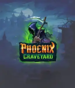 The eerie and atmospheric Phoenix Graveyard slot game interface by ELK Studios, featuring a mysterious graveyard setting. This image captures the slot's unique expanding reel feature, coupled with its gorgeous symbols and gothic theme. It vividly depicts the game's mythological story of resurrection, appealing for those drawn to mythology.