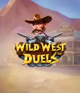  Immerse yourself in the wild world of "Wild West Duels" by Pragmatic Play, featuring a tough gunslinger ready for a showdown. The image shows a resolute cowboy with crossed pistols, set against a dusty Western town. His intense eyes and elaborate attire capture the essence of the Old West. The game's title is boldly presented in a striking font, adding to the action-packed theme. 