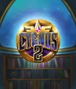 Discover the enchanting artwork of ELK Studios' Cygnus 2 Slot, showcasing a luxurious logo with a bright design in purple and gold. Positioned against a celestial background of a library, this image conjures the essence of exploration and mystery. 