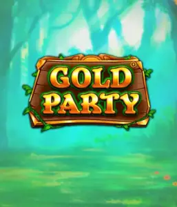 Step into the enchanted forest of the Gold Party game by Pragmatic Play, highlighting a rustically styled wooden sign adorned with golden letters. The background features a misty green forest adding a sense of mystery to the game's theme. Ideal for fans of magical and nature-inspired games, offering a captivating escape. 